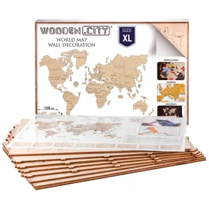 Wooden Map Puzzle 3D World World Map XL 13