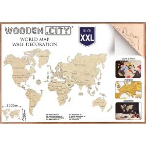 Wooden Map Puzzle 3D World World Map XXL 11