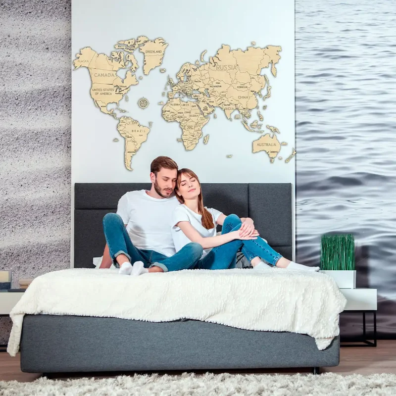 Wooden Map Puzzle 3D World World Map XXL 2