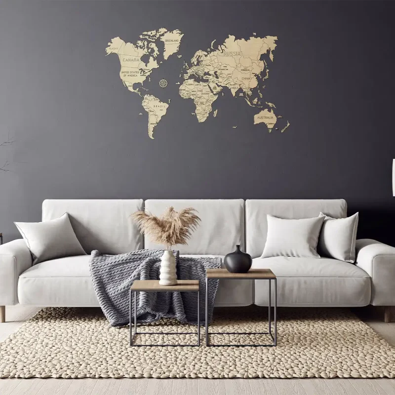 Wooden Map Puzzle 3D World World Map L 13