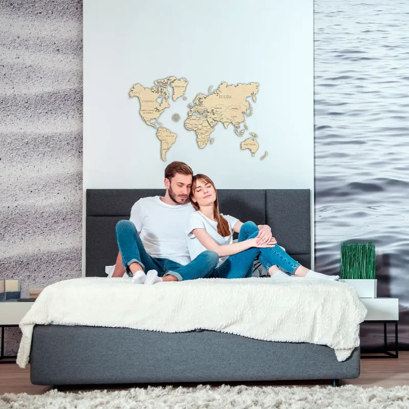 Wooden Map Puzzle 3D World World Map L 12