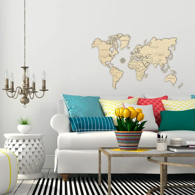 Wooden Map Puzzle 3D World World Map L 4