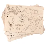 Wooden Map Puzzle 3D World World Map M 19