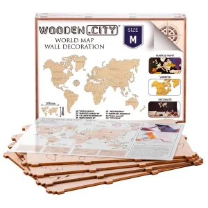 Wooden Map Puzzle 3D World World Map M 17