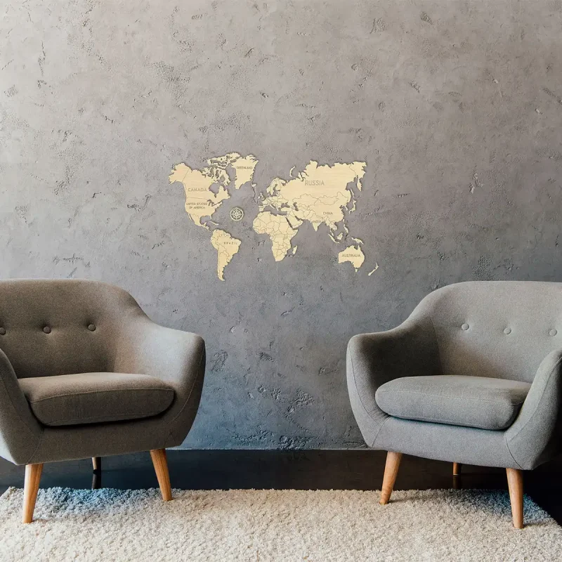 Wooden Map Puzzle 3D World World Map M 5