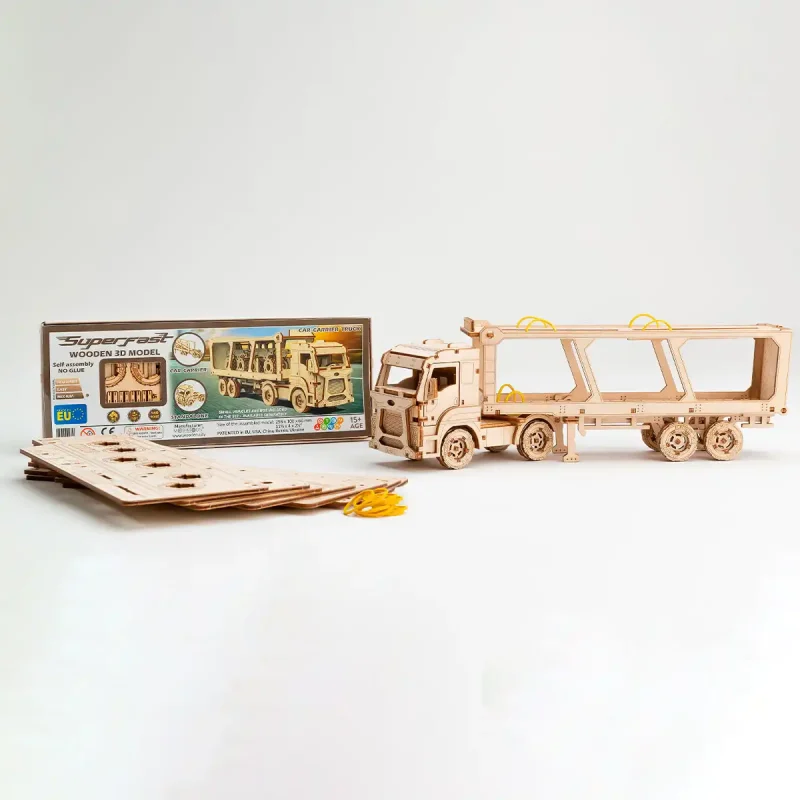 Wooden Puzzle 3D Car Car Carrier Track - 3