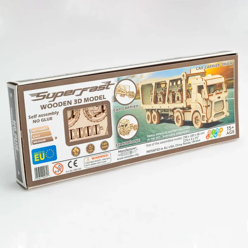 Wooden Puzzle 3D Car Car Carrier Track - 5