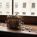 Wooden Puzzle 3D Train City Tram with Rails 16