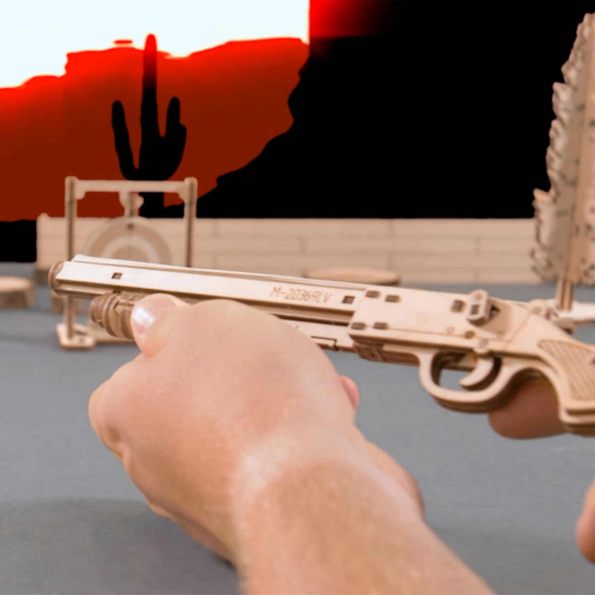 ROKR 3D Wooden Puzzle Pistol Gun Toy – DIY Model Kit Xmas Gift For Teens & Adults