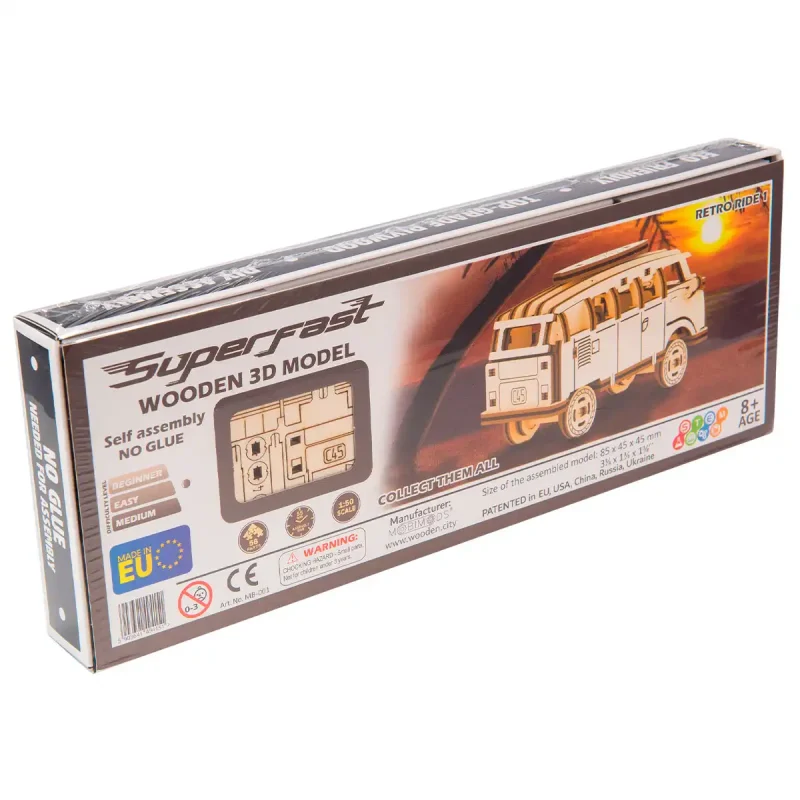 Wooden Puzzle 3D Car Retro Ride 1 - 8