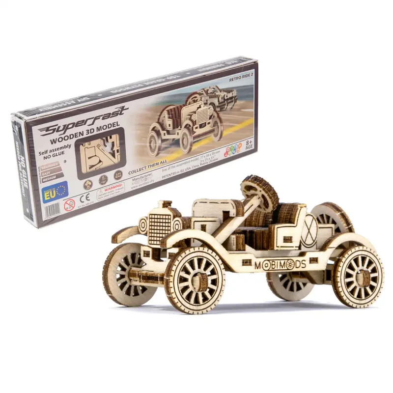 Wooden Puzzle 3D Car Retro Ride 2 - 8