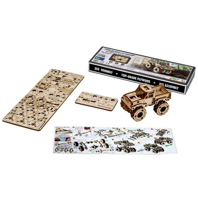 Wooden Puzzle 3D Car Monster Truck 3-5