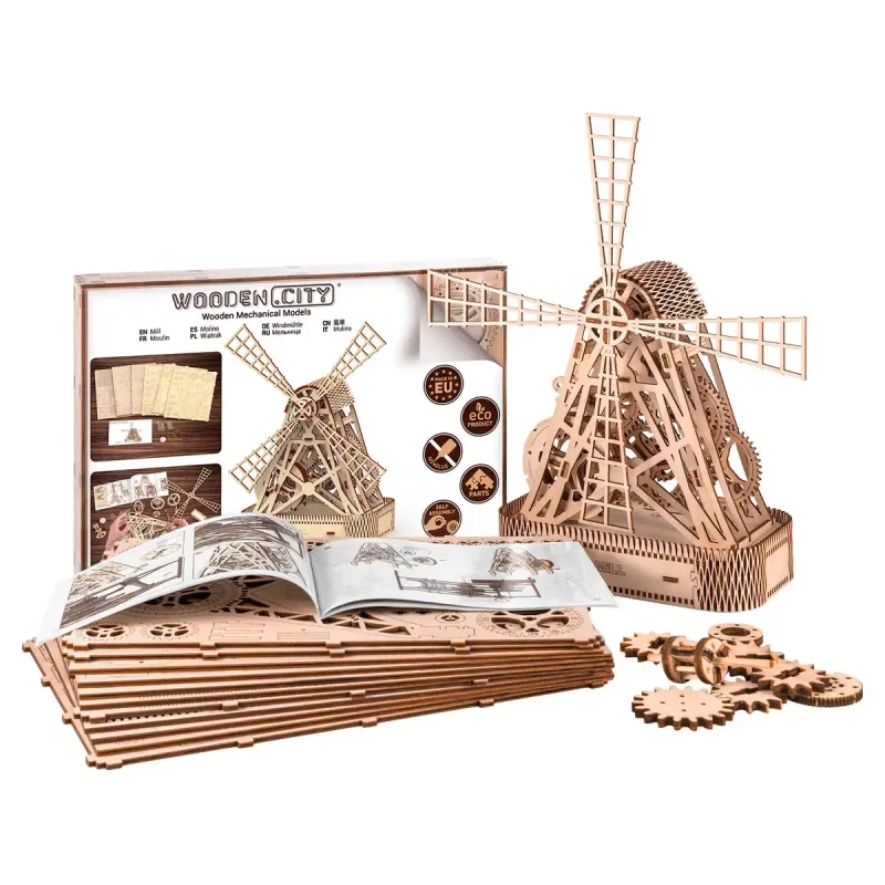 Wooden Puzzle 3D Mill 25