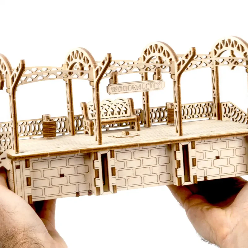 Wooden Puzzle 3D Train Railway Station 4