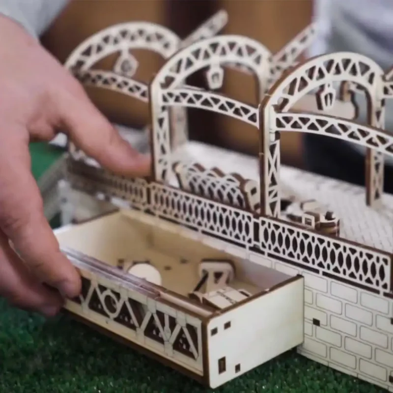 Wooden Puzzle 3D Train Railway Station 8