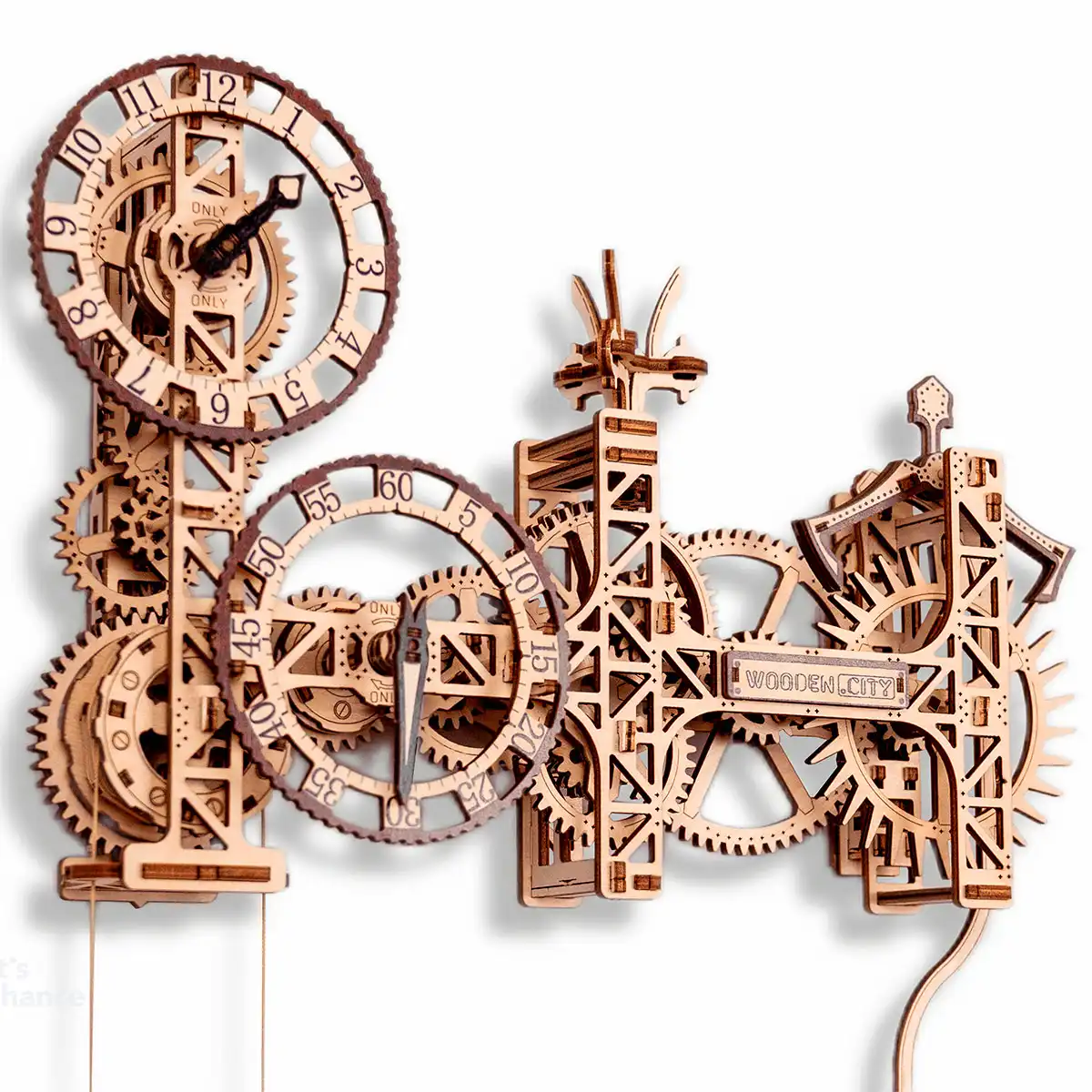 3D Wooden Clock Puzzle - Steampunk Wall Clock