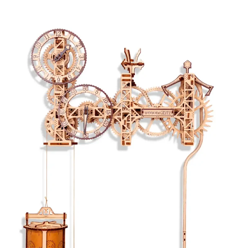 Wooden Puzzle 3D Steampunk Wall Clock 16