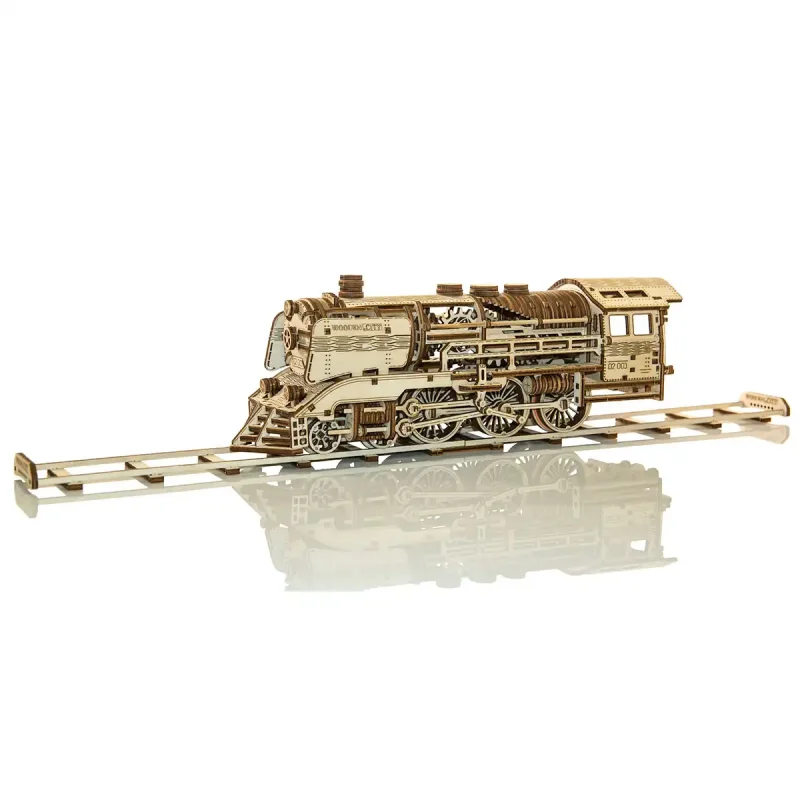 Wooden Puzzle 3D Train Wooden Express With Rails 7