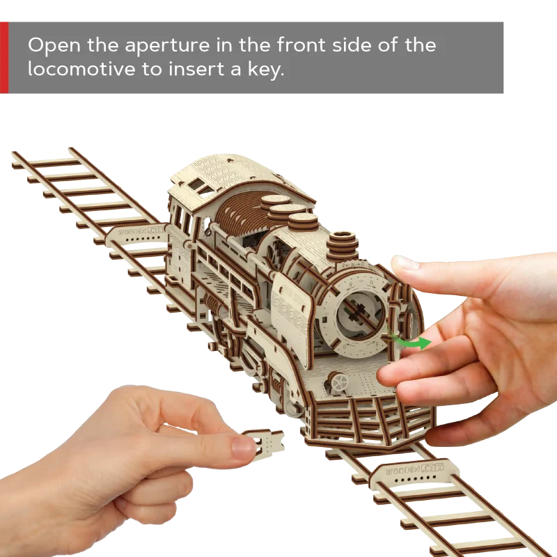 Wooden Puzzle 3D Train Wooden Express With Rails 10