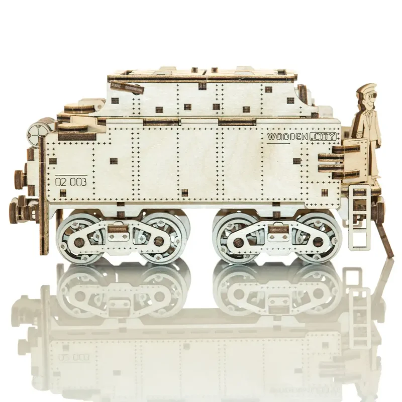 Wooden Puzzle 3D Train Wooden Express + Tender with Rails 10