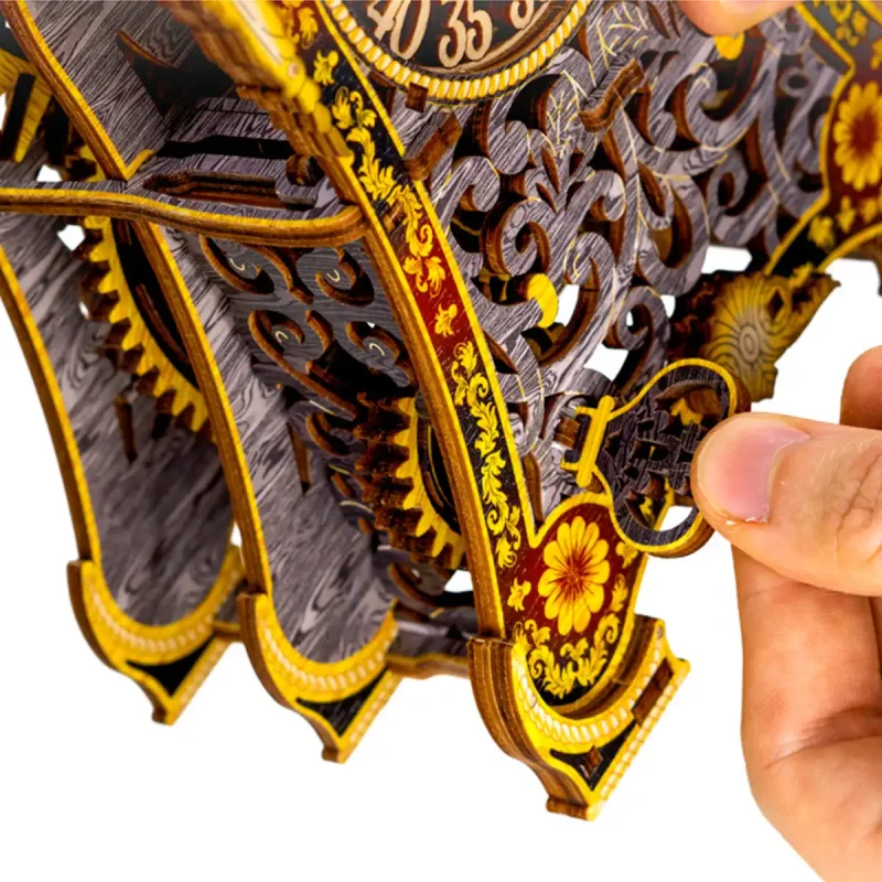 Wooden Puzzle 3D Colored Magic Clock LE 14