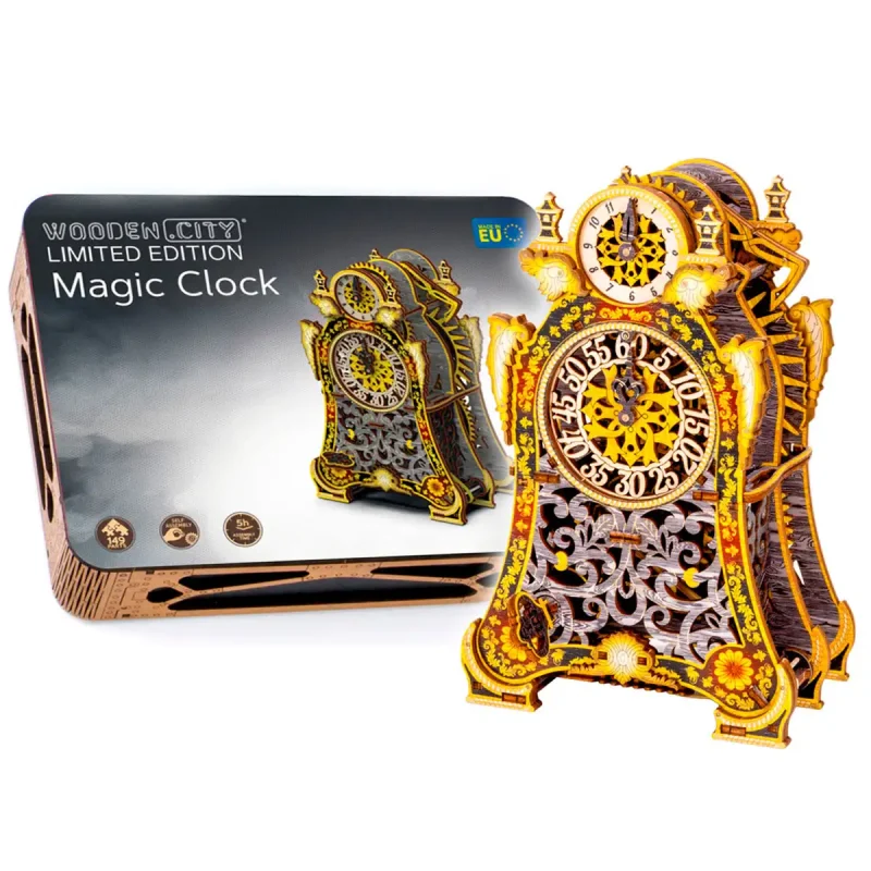 Wooden Puzzle 3D Colored Magic Clock LE 1