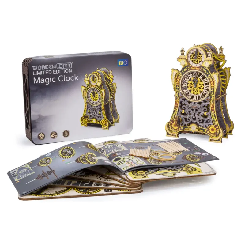 Wooden Puzzle 3D Colored Magic Clock LE 3