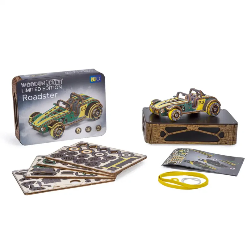 Wooden Puzzle 3D Colored Roadster LE 1