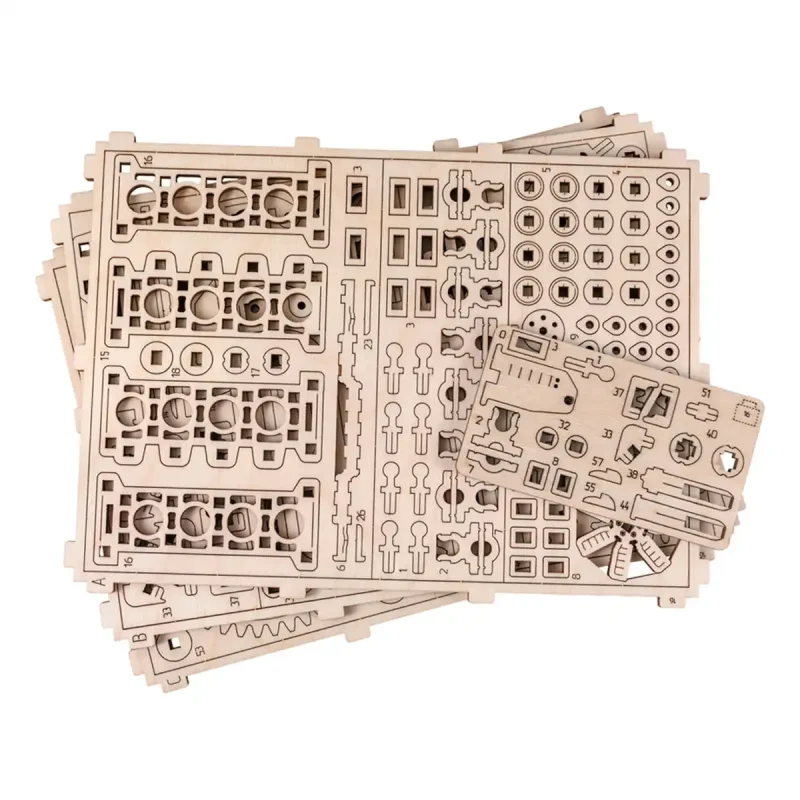 Wooden Puzzle 3D V8 Engine 12