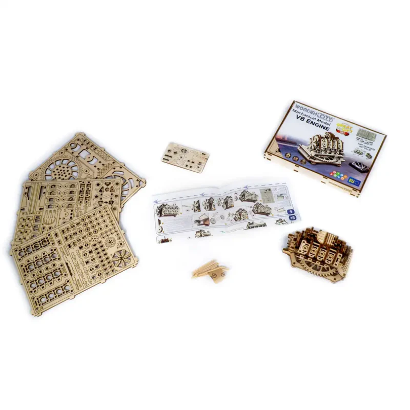 Wooden Puzzle 3D V8 Engine 13