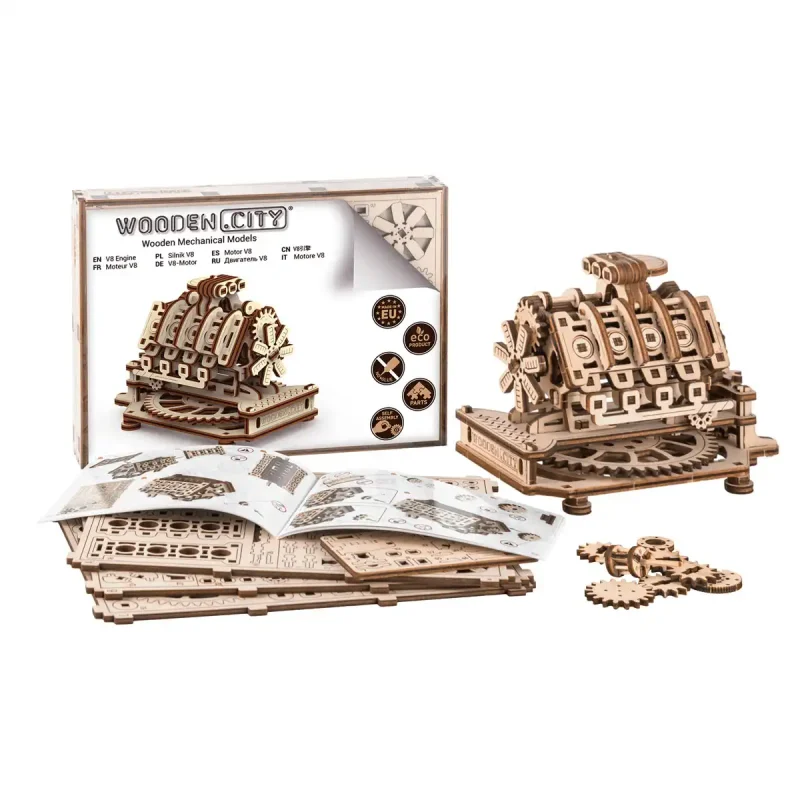 Wooden Puzzle 3D V8 Engine 15
