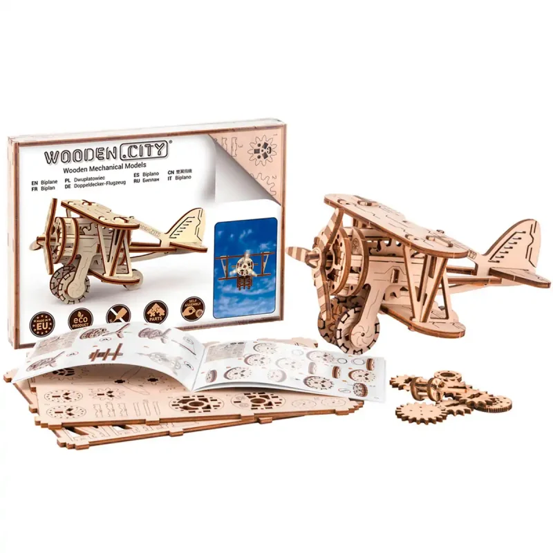 Wooden Puzzle 3D Biplane 1