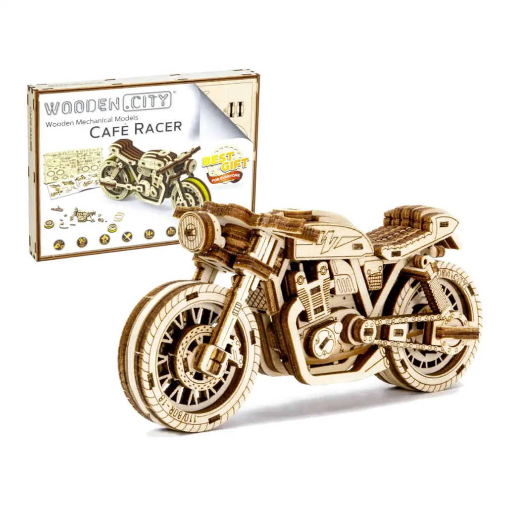 Wooden Puzzle 3D Motorbike Cafe Racer Opis 4