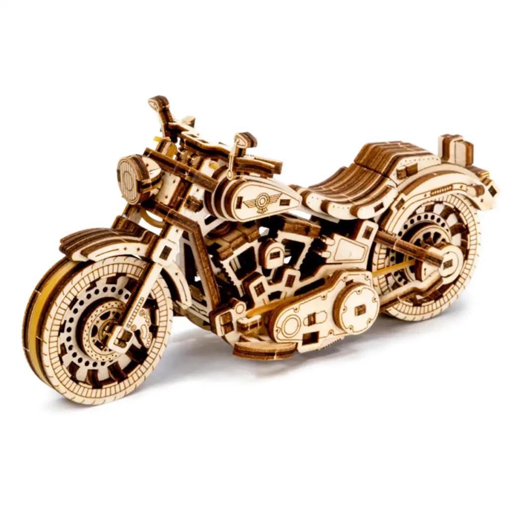 Puzzle drewniane 3D motocykl Cruiser V-twin opis 6