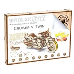 Wooden Puzzle 3D Motorbike Cruiser V-Twin 5