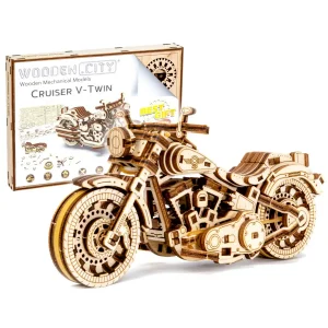 Wooden Puzzle 3D Motorbike Cruiser V-Twin 9