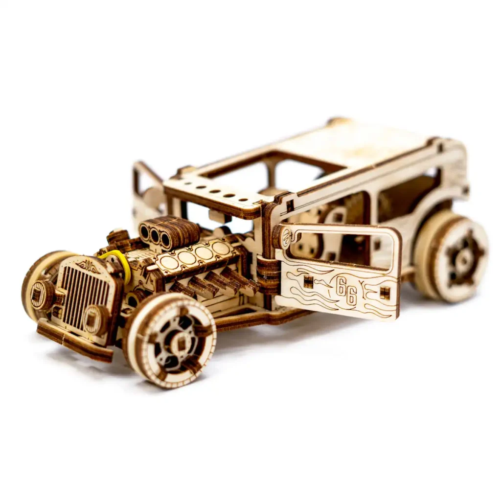 Wooden Puzzle 3D Car Hot Rod Opis 6