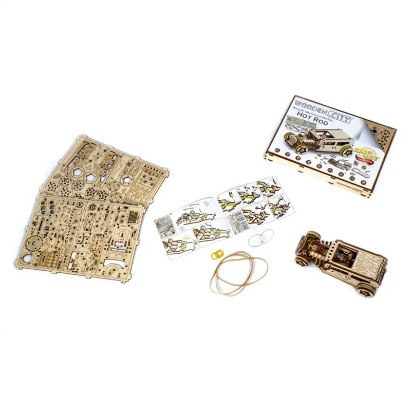 Wooden Puzzle 3D Car Hot Rod 17