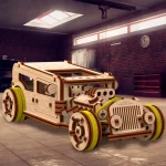 Wooden Puzzle 3D Car Hot Rod 12