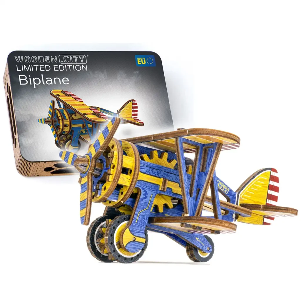 Puzzle 3D avion coloré Biplan Édition Limitée 1