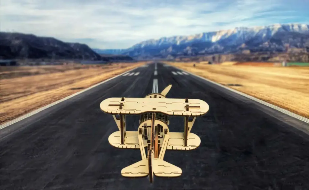 Wooden Puzzle 3D Biplane Opis 3