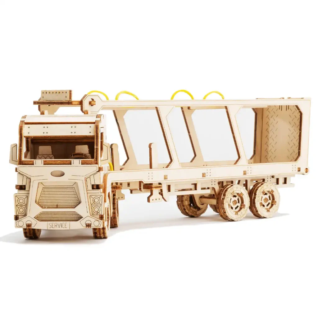 3D Wooden Car Puzzle - Car Carrier Track | Wooden.City
