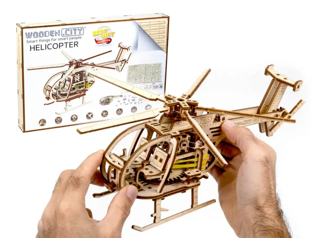 Puzzle 3D drewniane Helikopter opis 2