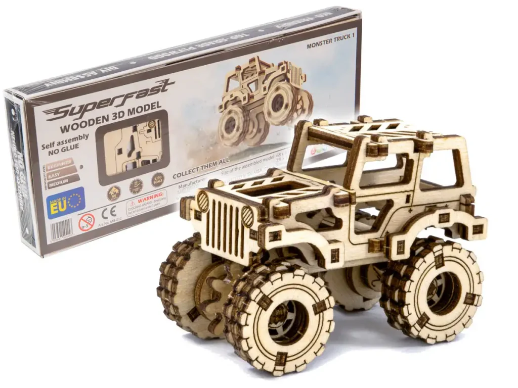 Wooden Puzzle 3D Car Monster Truck 1 opis 4