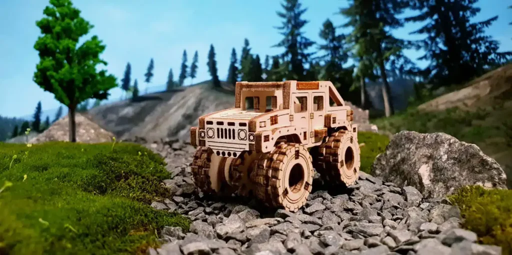 Puzzle drewniane 3D samochód - Monster Truck 2 opis 1