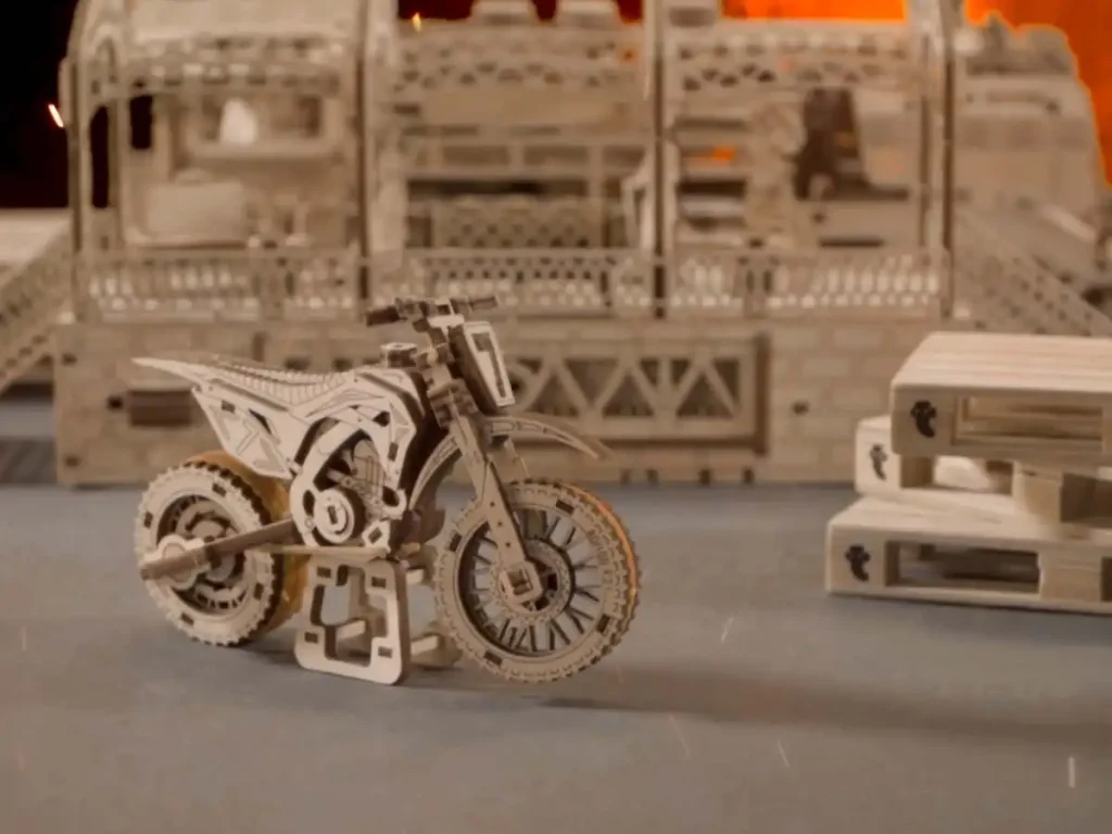Puzzle drewniane 3D motocykl - Motocross opis 2