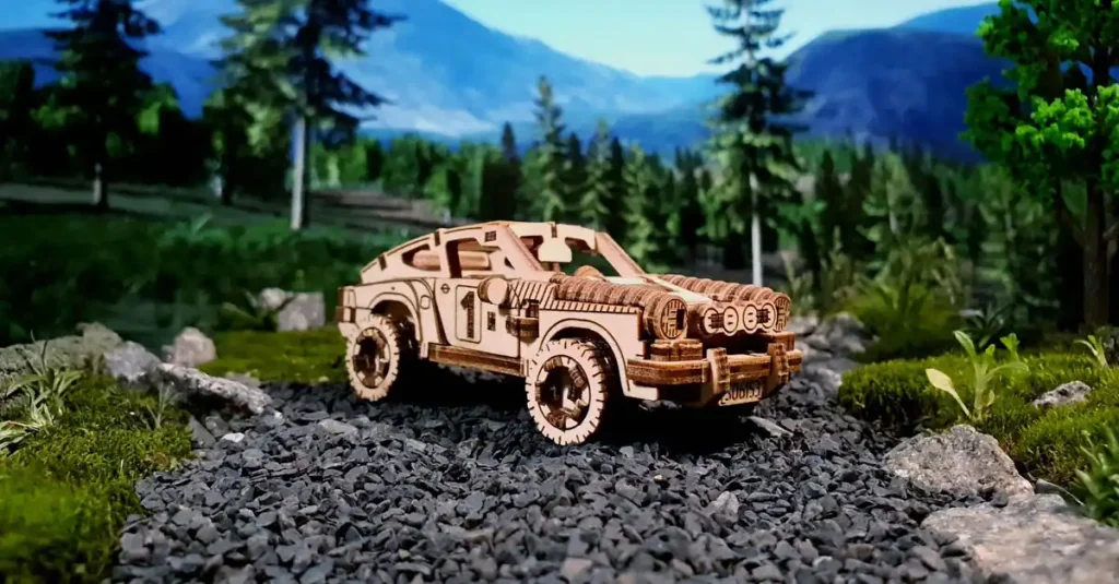 Puzzle drewniane 3D  - Samochód Rajdowy  4 opis 1