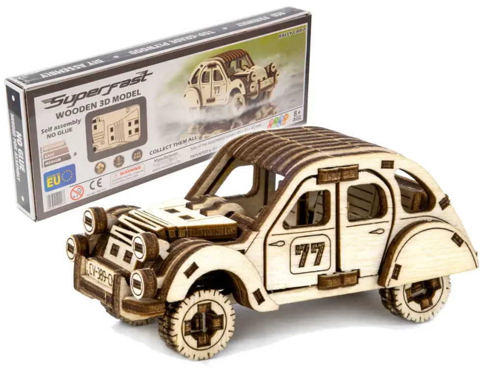 Wooden Puzzle 3D Car Rally Car 2 opis 4