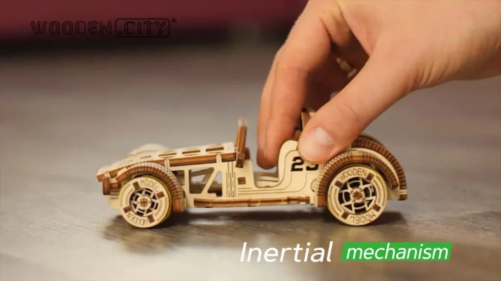Puzzle drewniane 3D samochód Roadster opis 6
