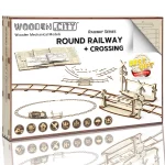 Wooden Puzzle 3D Train Round Railway + Crossing 8